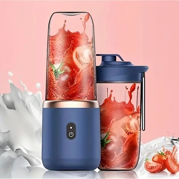 300ml Upgrade 6 Lâminas USB Recarregável Portátil Juicer Livre Pequeno Esportes Água Copo, Espremedor Suco Copo Automático Pequeno Espremedor Elétrico Smoothie Blender