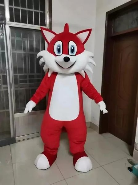 Red Fox Mascot Costume Top Cartoon Personagem do tema Anime Carnaval Unissex Adultos Tamanho Festa de Aniversário de Natal Outfit Outfit Terno