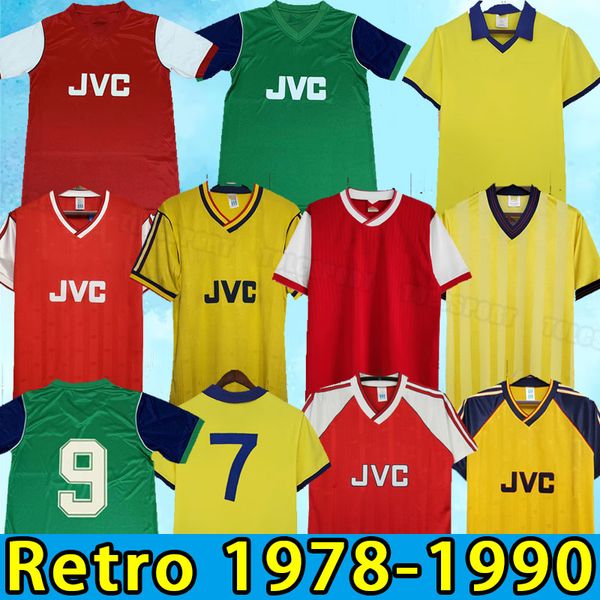 Gunner Vintage Mens Retro Soccer Maglie V. Persie Vieira Merson Adams Shirt Football Uniforms Henry Bergkamp Men Design Classic 82 83 84 86 88 90 1978 1980