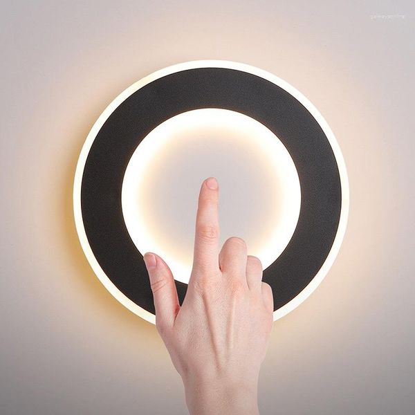 Wandleuchte LED-Licht mit Touch-Schalter Moderne einfache Schlafzimmer-Nachttisch-Innentreppenbeleuchtungslampen Heimleuchte 15W