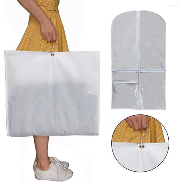 Caixas de armazenamento Roupas úteis Capa protetora contra poeira Saco de PVC Visível 4 grades Traje de dança Vestuário à prova de umidade