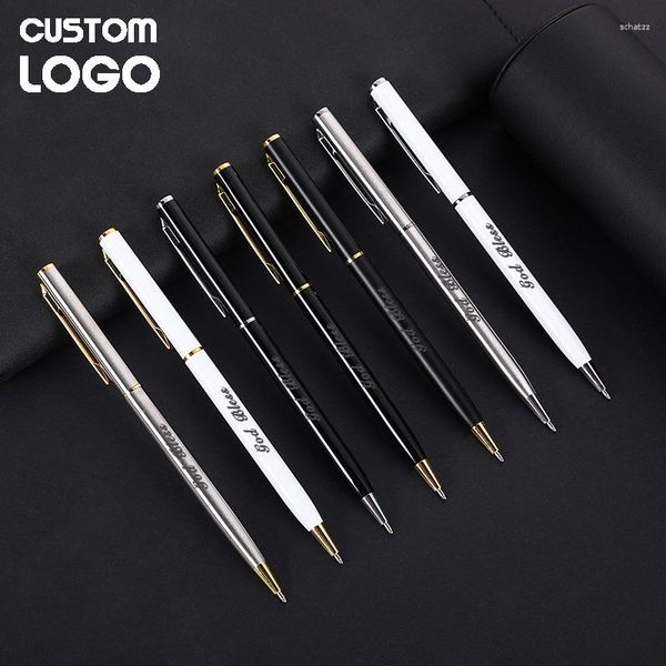 Пользовательский логотип с логотипом многоцвета Metal Metal Ballpoint Pen School Stactory Creative Business Advertising изысканные подарочные ручки