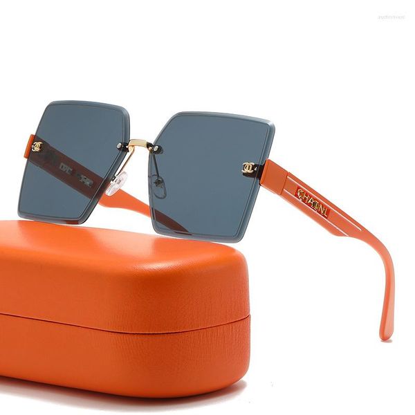 Zonnebril 2023 Fashion Designer Randloze Vrouwen Voor Mannen Vintage Zonnebril Vierkante Shades UV400 Brillen Groothandel