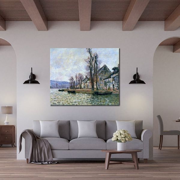 L'ansa della Senna a Lavacourt Winter Claude Monet dipinto a mano olio riproduzione paesaggio tela arte di alta qualità