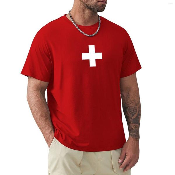 Herren-Tanktops, Schweizer Flagge – I Love Switzerland, weißes Kreuz, T-Shirt, individuelles T-Shirt, Sweat-Shirts, Schwergewicht für Männer