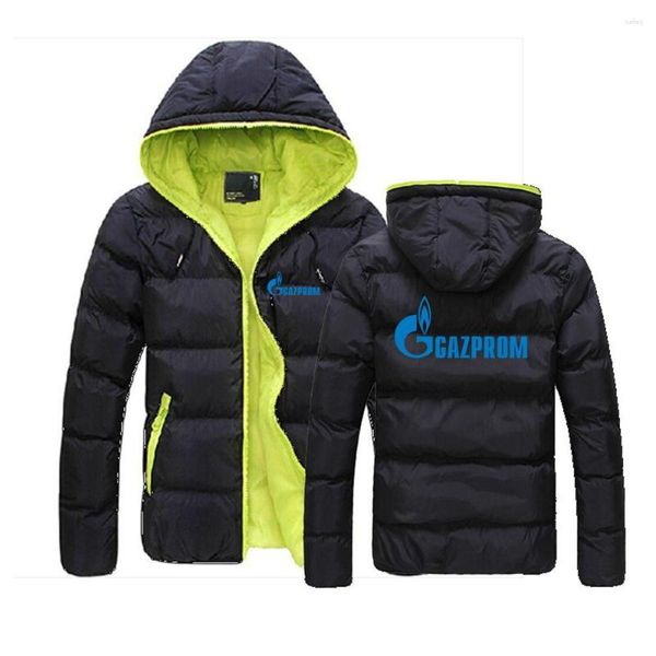 Männer Hoodies Russland Gazprom 2023 Hohe Qualität Winter Parka Casual Zipper Hoodie Baumwolle gefütterte Jacke Mantel Windschutz Oberbekleidung