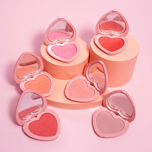 Blush UEE Heart Love Shaped Waterproof Cheek Fard Natural Monochrome Longlasting Face Contour Makeup Palette 230617