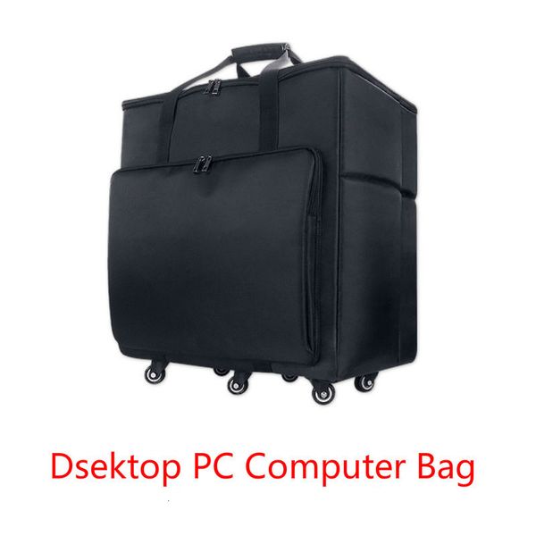 Casos Capas Bolsas Desktop PC Computador Viagem Armazenamento Bolsa de Transporte Bolsa com Rodas para Computador Processador Principal Caso Monitor Teclado e Acessórios 230715