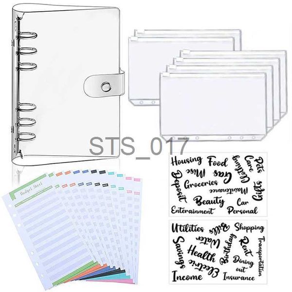 Not Defteri Notları A6 Gevşek Yaprak Mini Bağlayıcı Cepleri Snap Duthing Mini Bütçe Bağlayıcı 6 Yüzük Bağlayıcı Kapakları PVC Clear Notebook Yuvarlak Yüzük Koruyucu X0715