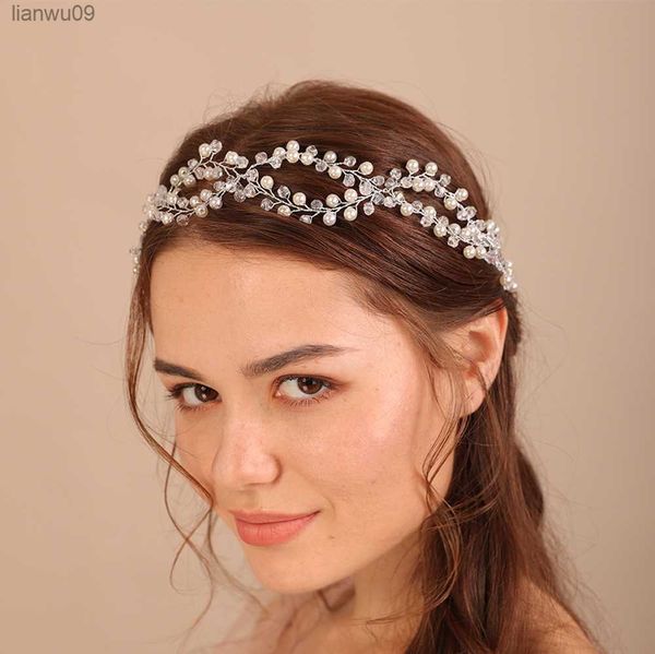 Trendy Preal Crystal Accessori per capelli da sposa Fascia da sposa per le donne Gioielli da sposa fatti a mano Prom Tiara Copricapo Copricapo L230704