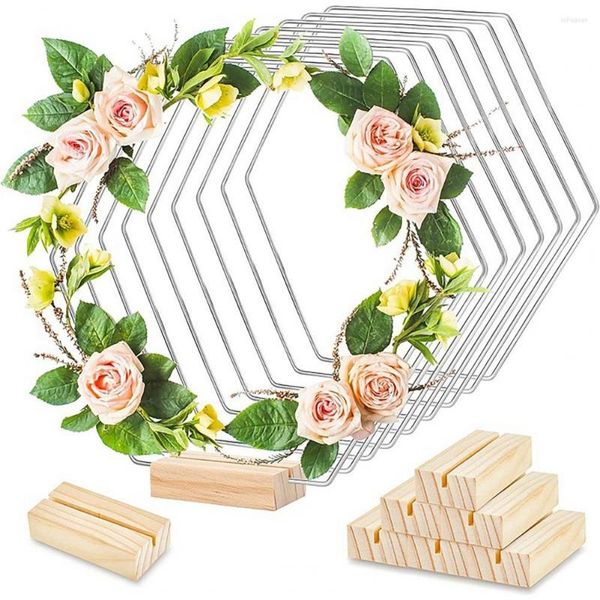 Fiori decorativi 1 Set Acchiappasogni Cerchi in metallo Moon Star Macrame Gold Hoop Ring Supply Wall Hanging Xtmas Wedding Wreath Decoration