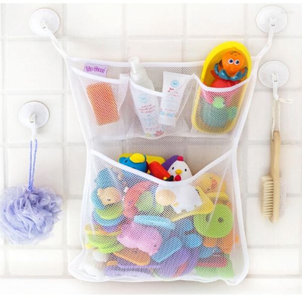 Aufbewahrungstaschen, langlebig, Badezimmer, staubdicht, Netz-Hängetasche für Babyspielzeug, Stoff-Organizer-Beutel mit Haken