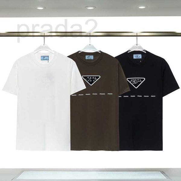 Erkek Tişörtler Tasarımcı Lüks Klasik Pamuk Spandex Kumaş Sweatshirt Mektuplar Erkek Giyim Boyama Tasarımı Moda Tshirts Man için Tam Boy M-3XL NF7C