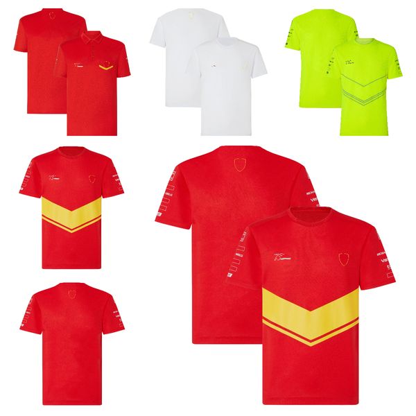 2023 verão novo vestido da equipe de f1 vermelho racer camiseta masculina respirável de secagem rápida camisa polo plus size personalização