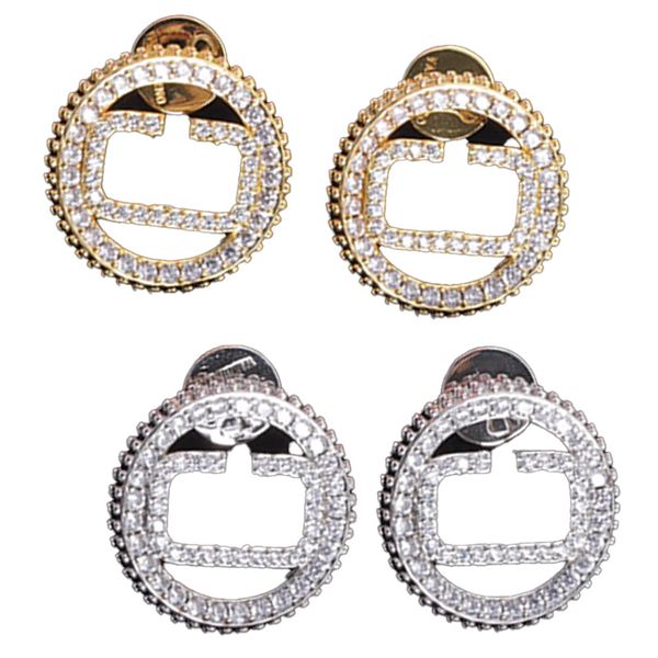 Orecchini con diamanti vuoti Orecchini in oro con fascino chic Orecchini semplici di classe per gioielli Copricapo per gioielli da festa con confezione