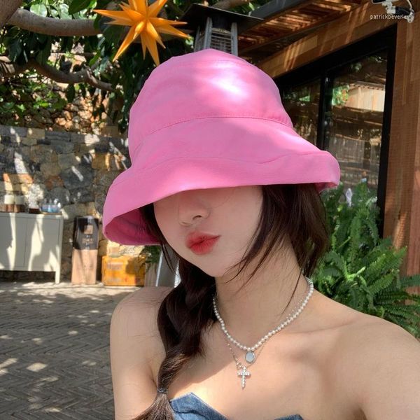 Berets Koreanische Allgleiches Frauen Eimer Hut Frühling Sommer Reise Sonnenschutz Hüte Große Traufe Anti-uv-Becken Kappe Gorras Para mujer