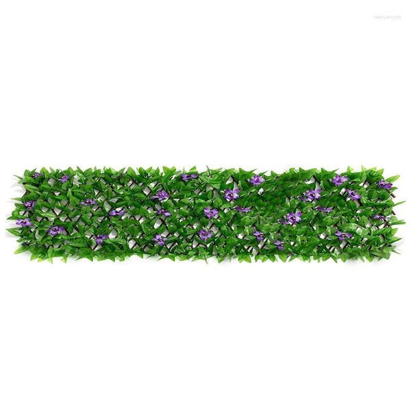 Flores decorativas artificiais cerca de jardim planta verde folha de hera para pendurar na parede decoração realista painel de esgrima para área externa