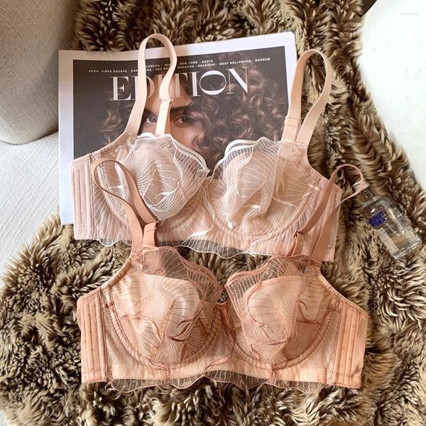 BRAS Ultra İnce Kristal Kupa Lingerie Dantelli İç Giyim Kadınların Büyük Göğüsleri Destek Bralette Ladies BC Balkanı Ayarlanabilir