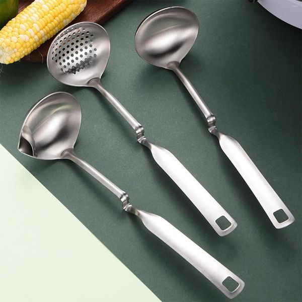 Colheres Concha de Sopa Escorredor de Aço Inoxidável à Prova de Rust Ladle/Skimmer Coador Com Bico Universal Para Cozinha Doméstica