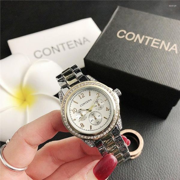 Armbanduhren Klassische Damenuhren Voller Edelstahl Römische Ziffernanzeige Uhr für Frauen Genfer UhrReloj Mujer feminino