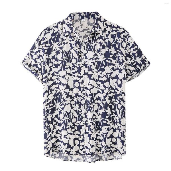 Camicie casual da uomo Moda uomo Estate Tempo libero Mare Camicia a fiori Manica corta Abbigliamento da lavoro Abbigliamento da spiaggia