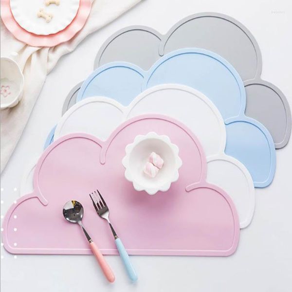 Table Runner 1pcs Wolkenform Slacemat Kids Plate Tafel Matte Nahrung Silikonpolster wasserdichte Wärmeisolierung Küche Gadget Einfache Reinigung