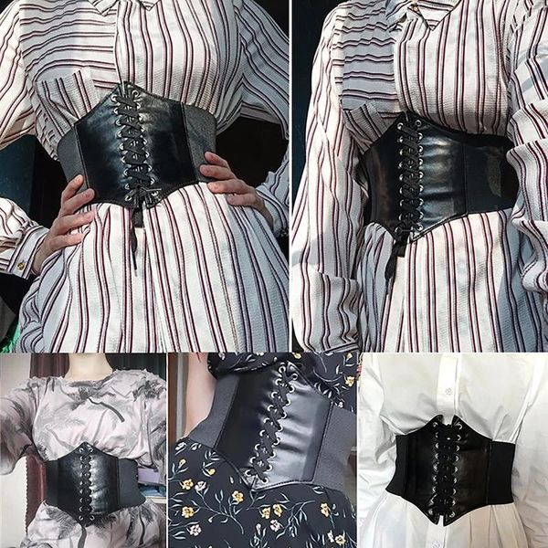 Ремьи эластичная талия Cincher Sexy Corsets Bustiers Bustiers Corset Wide PU