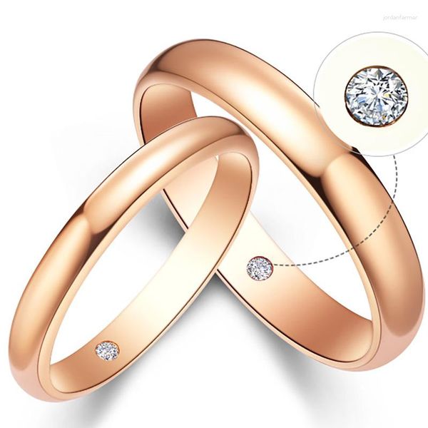 Anelli a grappolo 14K Au585 Anello in oro rosa Amanti Matrimonio Anniversario Fidanzamento Rotondo Moissanite Diamante Casual Sportivo Classico TRENDY