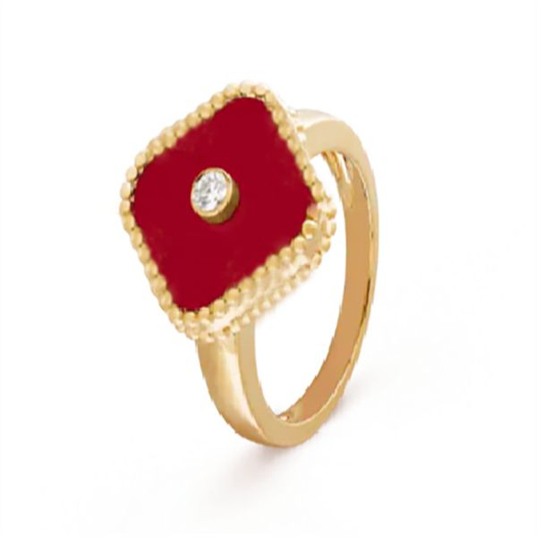 Дизайнерские ювелирные украшения кольца Lucky Clover Ring Four Leaf Cleef Love Gold Ring