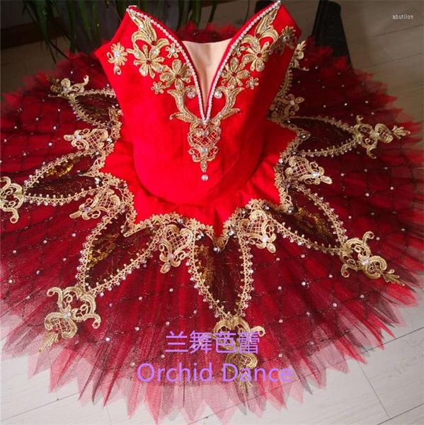 Abbigliamento da palcoscenico Design elegante Costumi di tutu di balletto per uccelli rossi di dimensioni personalizzate professionali di alta qualità