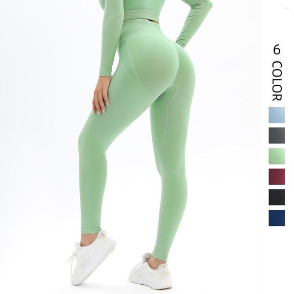 Aktive Hosen Frauen Nahtlose Feste Leggings Hohe Taille Enge Super Elastizität Sport Atmungsaktive Laufen Fitness Radfahren Yoga