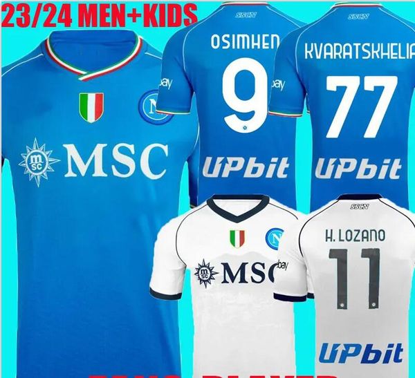 23-24 Napoli Ev Özelleştirilmiş Taylandlı Kalite Futbol Formaları Yerel Çevrimiçi Mağaza Yakuda Sporları 9 Osimhen Maradona 10 8 Fabian 7 Elmas Kendi Futbol Giyseni Tasarlayın