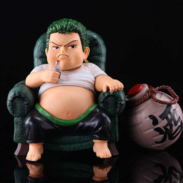 Anime Manga One Piece Anime Figure 12cm Fat Roronoa Zoro Action Figurine Wano Enma Pvc Statue Decoration Modello da collezione Toy Gifts L230717