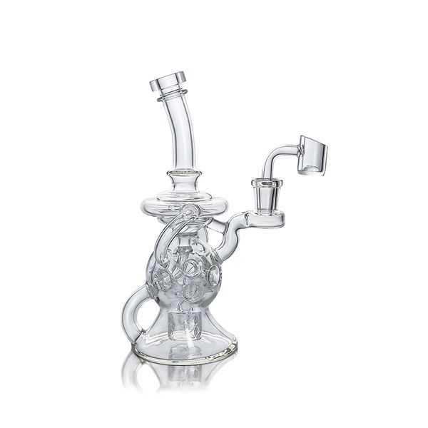 Waxmaid 7,68 Zoll Ballsphere Recycler transparenter Perkolator Shisha Glaswasserpfeife 14 mm männlicher Glasbongkopf US-Lager 20 Stück/Karton Kostenloser Versand bestellen