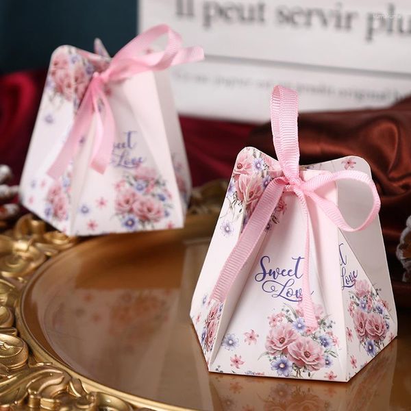 Hediye Sargısı Yaratıcı Romantik Mayter Stil Şeker Kutuları Düğün Favors ve Pembe Hediyeler Kutu Partisi Malzemeleri Bebek Duş Kağıdı Tatlı Çikolata