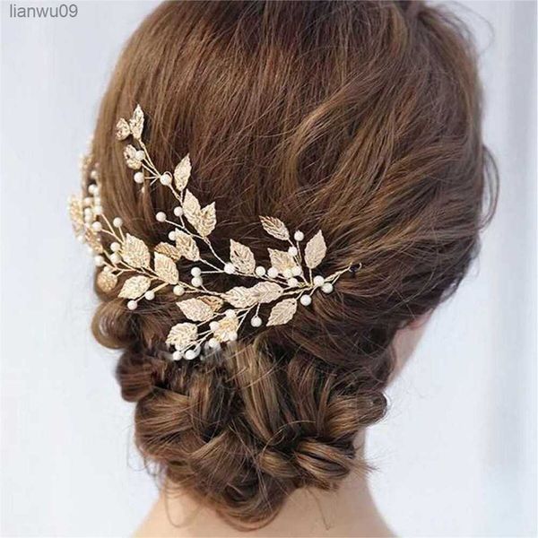 Moda oro rosa colore argento fascia fatta a mano da sposa fascia per capelli da sposa perla di cristallo copricapo strass accessori per capelli L230704
