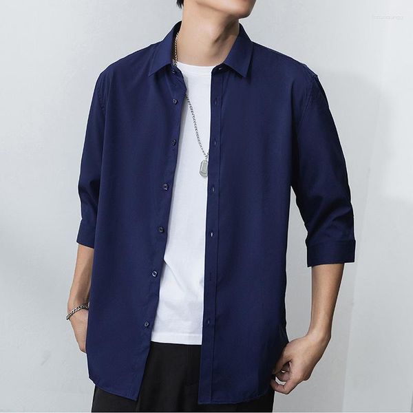 Männer Casual Hemden Frühling Mann Langarm Weiß Blau Hemd Button Up Streetwear Plus Größe 3XL Jungen Kleid Formale Büro tragen Dünne