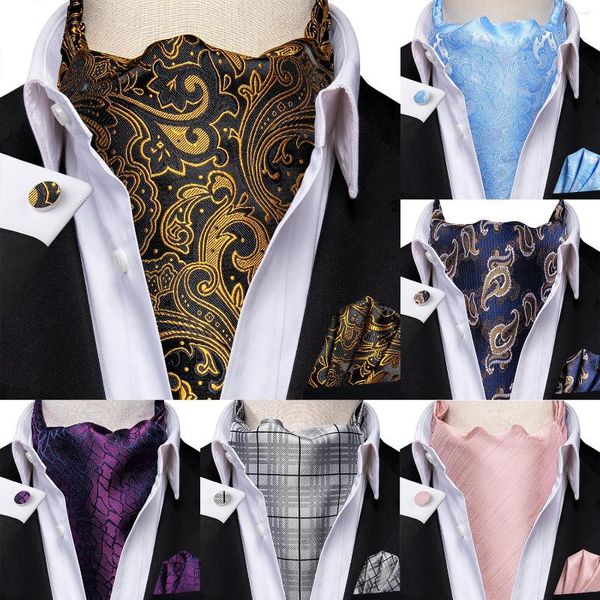 Conjunto de gravatas borboleta de seda de alta qualidade para homem Ascot Hanky Abotoaduras gravata para casamento masculino negócios rosa azul vermelho ouro verde roxo branco