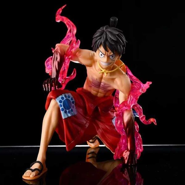 Anime Manga One Piece Anime Figura Luffy e Ace Fight Gk Modelo 16 cm Pvc Figura de Ação Decoração do Quarto Presentes de Aniversário para Crianças L230717