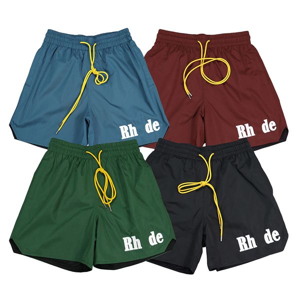 Herren Shorts Herren Shorts Rhude Männer Designer Kurzsticke Tether Elastic Bades Shorts für Männer und Frauen Strand Sport Hot Hosen