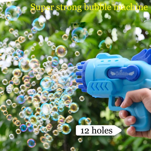 Gun Toys Bubble Electric Automatic Sapone Rocket Bubbles Machine Kids Portable Outdoor Party Toy LED Light Blower Regali per bambini 230617