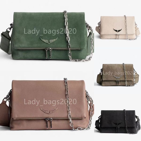 Zadig Voltaire Tasche ZV Chains Rivet Bags 5A Krokodilleder Canvas Designer Wings Diamantbügelnde Frau Wildleder Umhängetasche Nietenhandtasche Umhängetasche