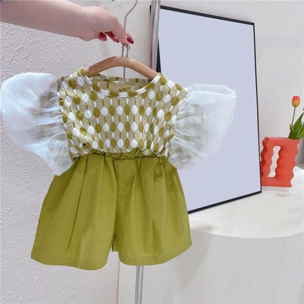 Kleidungssets Kleinkind Baby Mädchen OutfitsSet Blase Ärmel Top und Shorts Sommer Outdoor Casual Modischer Anzug