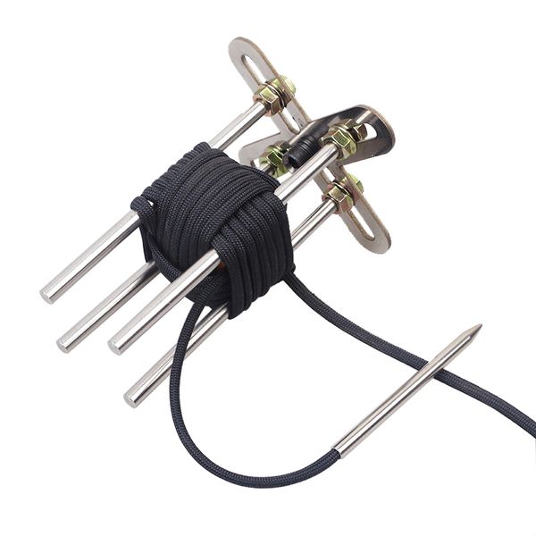 Gadget da esterno Paracord Monkey Fist Jig con kit di aghi per utensili in tessuto regolabile in acciaio inossidabile Creatore di portachiavi di sopravvivenza fai-da-te 230717