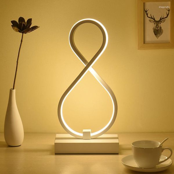 Masa lambaları Modern masa lambası minimalist yatak odası başucu LED çalışma çubuğu aydınlatma fikstürü okuma kontağı yaratıcı sanat dekorasyon ışıkları