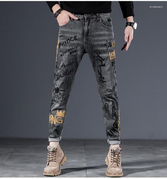 Jeans da uomo AL40383 Fashion 2023 Runway Luxury European Design Party Style Clothing