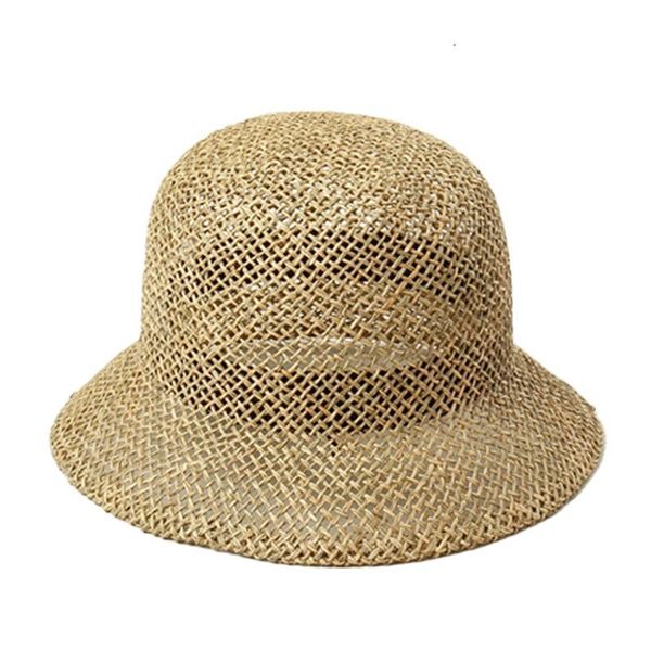 Cappelli a tesa larga Cappelli a secchiello Prezzo promozionale Classico Cappello da donna a cloche Cappello da sole Seagrass Beach Cappello di paglia da viaggio Elegante cappello da chiesa estivo a tesa corta 230717