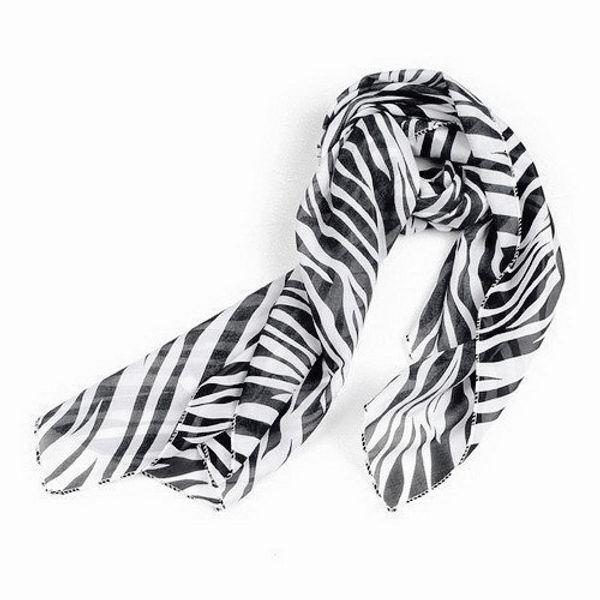 Schals SODIALR Schwarz Weiß Chiffon Zebra Streifen Gestreift Damen Schal Schals Wickel Pashmina Geschenk 230717