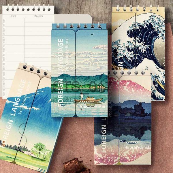 Блокноты примечания Katsushika hokusai ukiyoe Pocket English Word Notebook Learn Foreign Words Memo notepbook Студент Портативный блокнот x0715