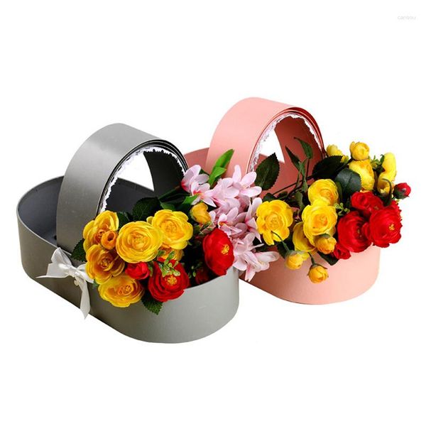 Confezione regalo 1PC Nastro di pizzo Scatola di fiori Scatole per culla Bouquet Scatola di imballaggio Matrimonio Forniture per San Valentino